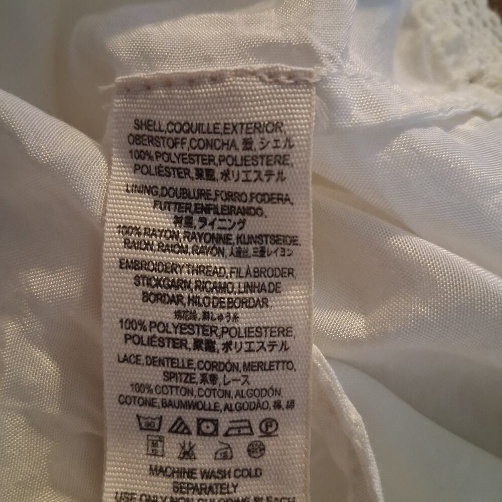 Free People Ivory Embroidered Lace Mini Skirt Boho Romantic Size L - Picture 6 of 6